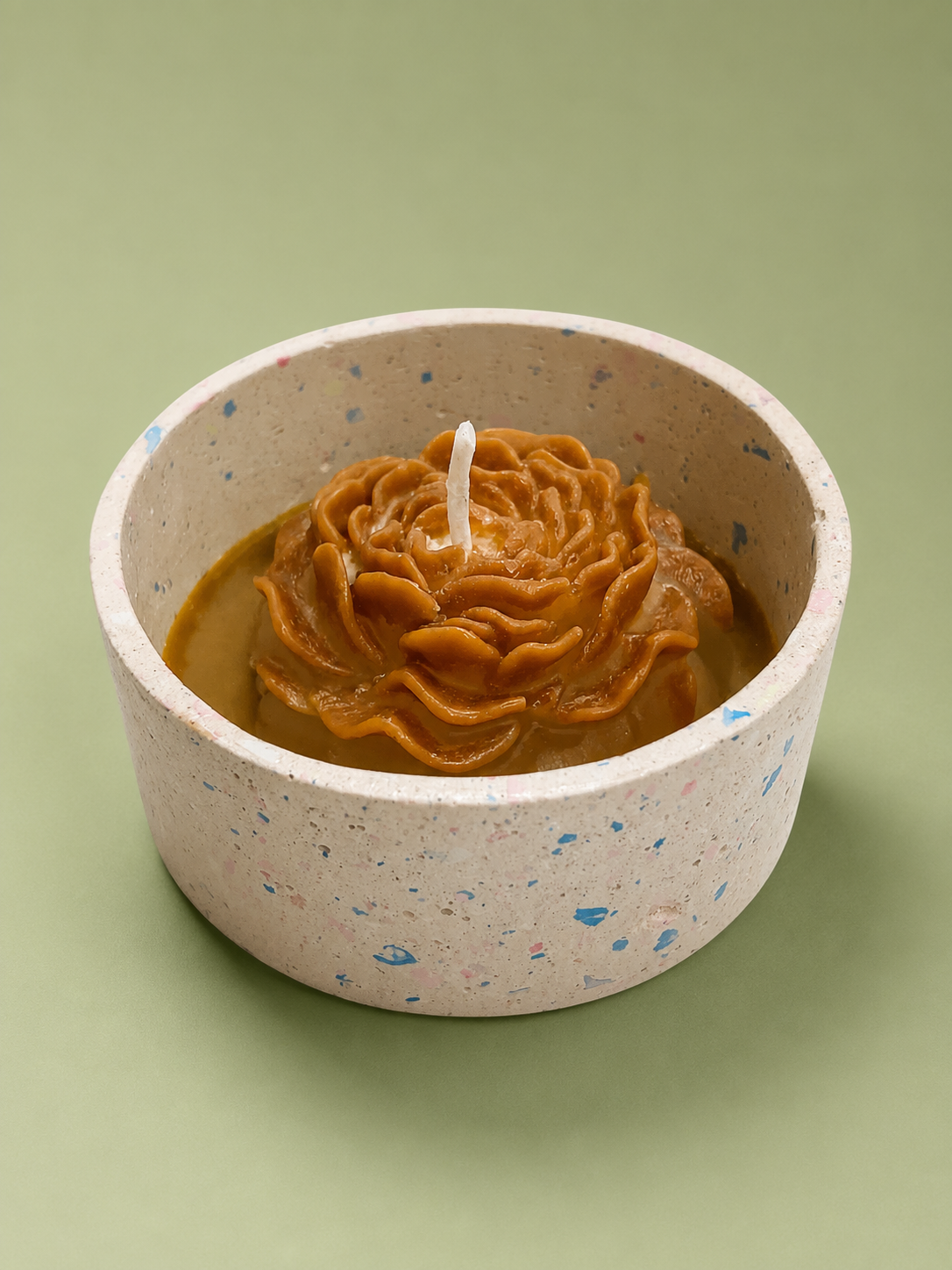Golden Rose Bowl Candle