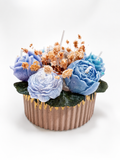Azure Bloom Luxury Floral Scented Candle Arrangement