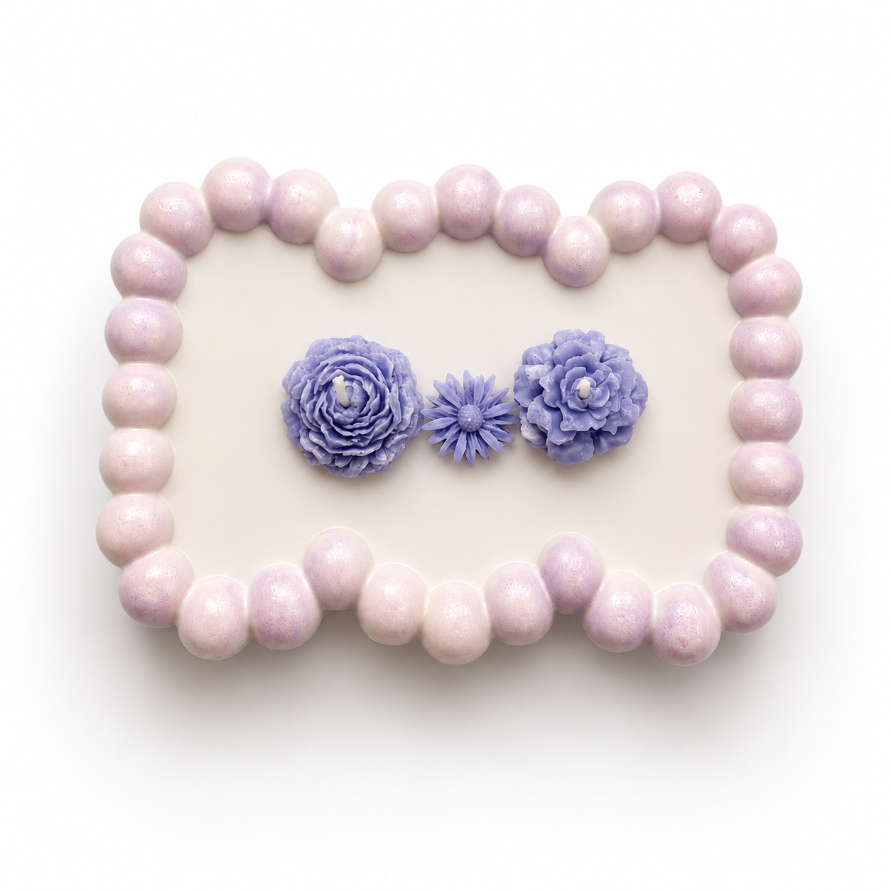 Pearl Bloom Decorative Scented Candle Tray