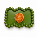 Olive Green Bubble Tray with Scented Rose Candle