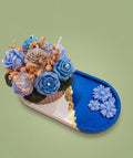 Floral Candle Arrangement with Decorative Tray